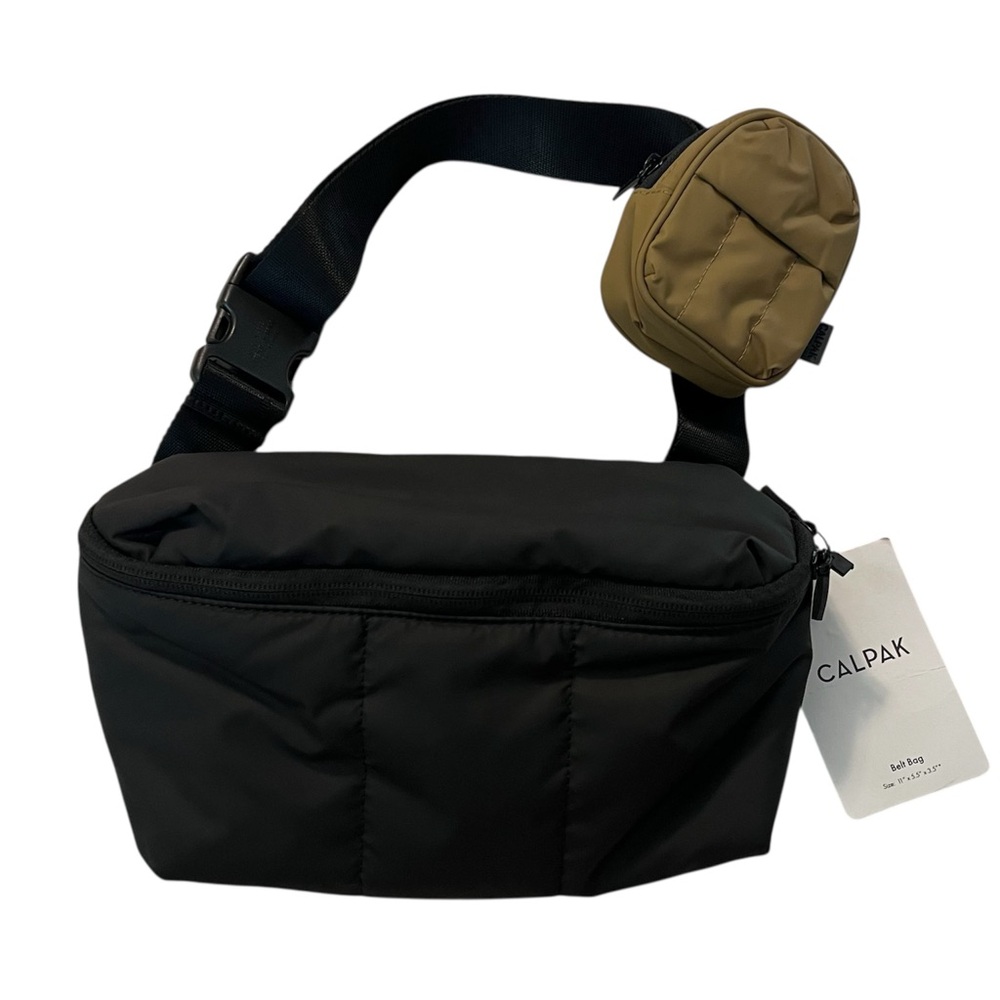 CALPAK Luka Belt Bag Obsidian and Key Pouch Khaki 🖤